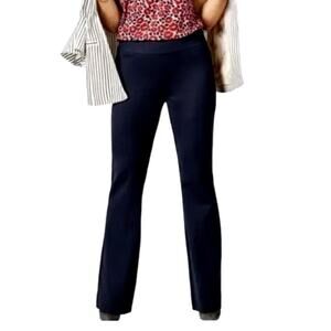 CAbi 8 High Rise Flare Leg Stretch Knit Pants $128 Full Length Work Trousers NEW